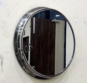 กระจกกลมขอบเอียงที่ทันสมัยไม่มีกรอบวงกลมกระจกสำหรับผนังห้องน้ำตกแต่งบ้านกระจก - Product Image 3