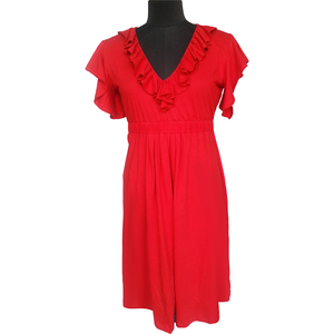 Vente directe exportateur bambou coton robe sans manches pour femmes enceintes rouge Floral maternité genou-longueur tenue décontracté 1 pièce - Product Image 2