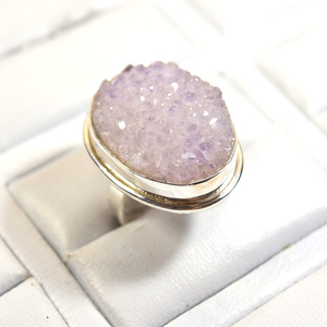 Bagues en pierre d'améthyste pour femmes, bijoux en argent - Product Image 3