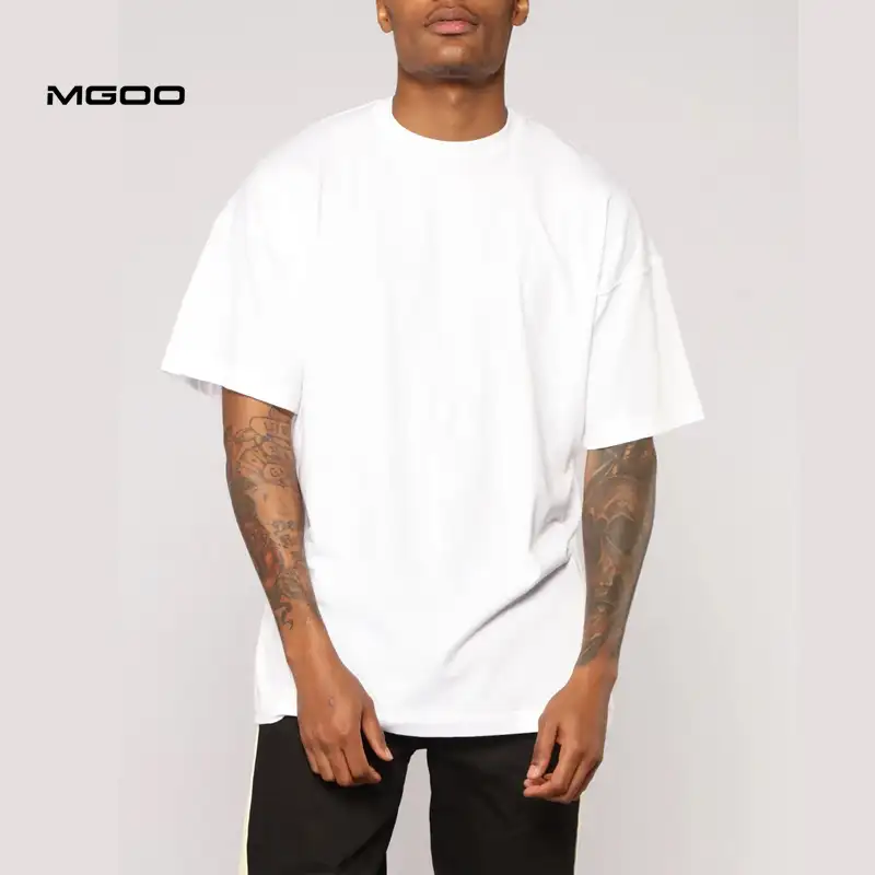 MGOO de Foshan de estilo activos camisas para hombre 100 algodón peinado de Tee Off hombro blanco camisetas