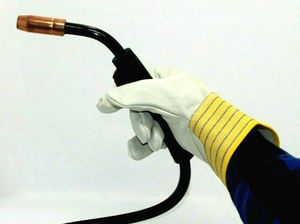 Gants de sécurité en cuir de vache fendu, 10 pouces, manicle de sécurité pour le travail et le soudage dans le jardin, usages multiples, protection contre la chaleur, bon marché, - Product Image 6