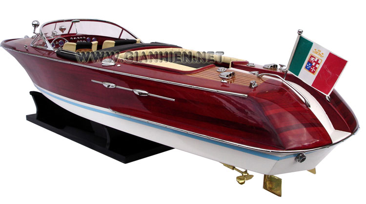 SHIPBO DECOR Riva Aquarama Bateau en bois entièrement assemblé 53 cm