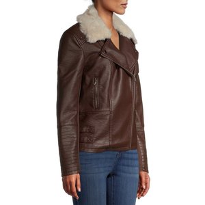 เสื้อแจ็คเก็ตฤดูหนาวสำหรับผู้หญิง หนังแท้และขนเทียม สีและโลโก้สั่งทำได้ กันลม ระบายอากาศได้ดี - Product Image 3