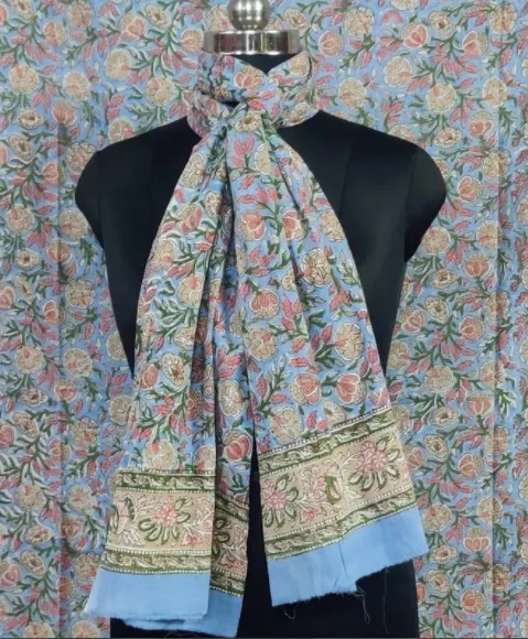 Baumwolle Hand Block gedruckt Stolen Baumwoll schal Großhandel Indischer Schal Winter Frau Neueste Schal Blumen gedruckt benutzer definierte Anfrage