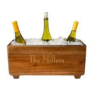 Handmade Wooden Frame Double-Wall Stainless Steel Wine Chiller <b>Ice</b> <b>Bucket</b> <b>Beverage</b> <b>Tubs</b> - Product Image 5