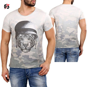Camiseta con estampado de cuello redondo para hombre, ropa informal de manga corta con logotipo personalizado, para exteriores, barata, tela de calidad - Product Image 6