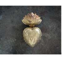 Ex-voto italien antique de grande qualité, en argent, représentant le Sacré-Cœur