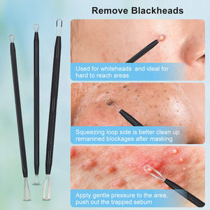 Kit d'outils pour enlever les points noirs, 10 pièces, pinces à épiler, pour homme et femme, en acier inoxydable, à la mode - Product Image 5