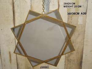 Miroir rond moderne en verre et laiton avec chaîne en laiton finition antique disponible en deux tailles décoration murale miroir rond - Product Image 5