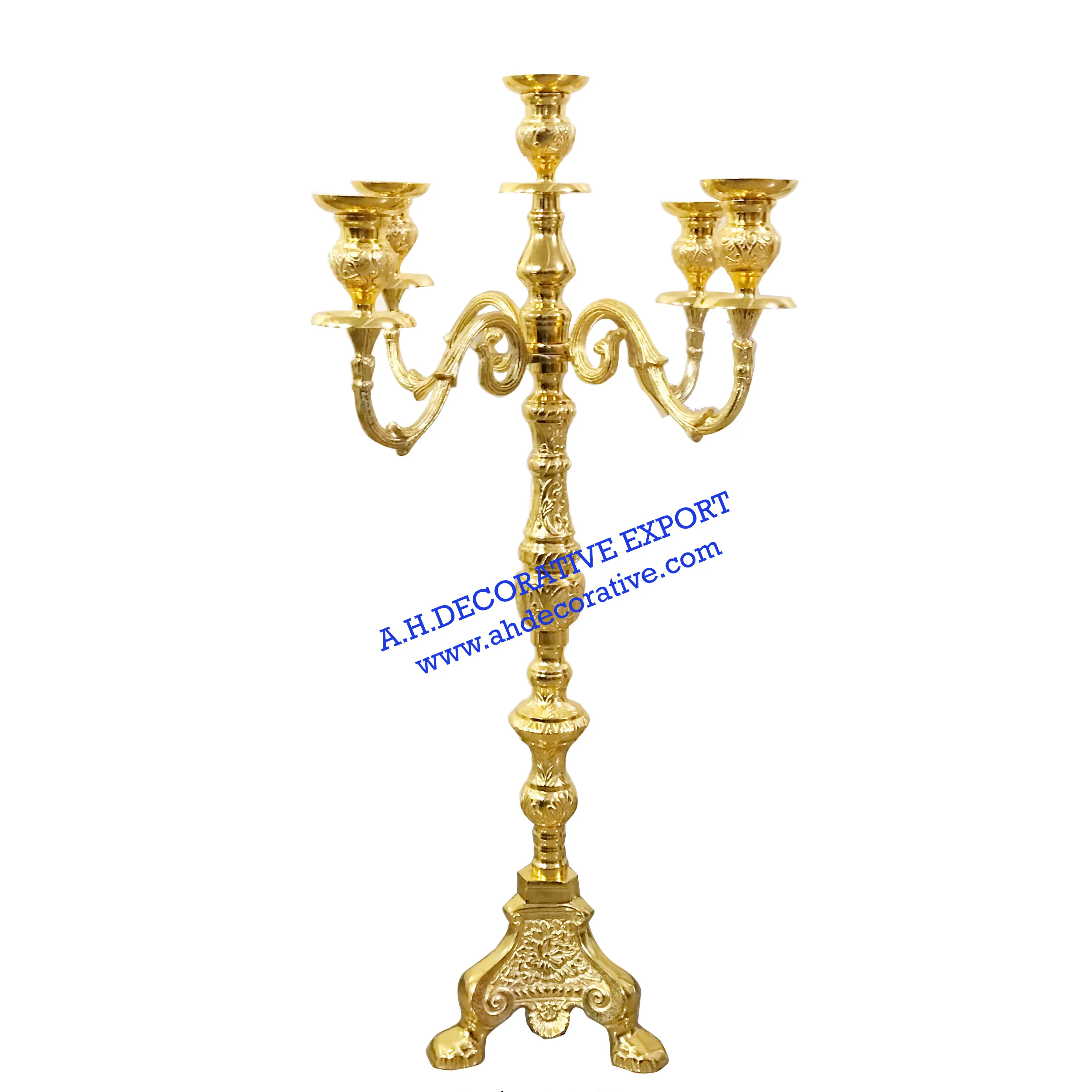 Party & Wedding Decorating Dining Table Top Centerpiece Aluminum Gold Finishing T Light Candle Holder