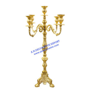 Fiesta y boda Decoración Mesa de comedor Centro de mesa Aluminio Oro Acabado Hecho a mano T Light Portavelas - Product Image 1