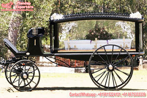 Último Modelo de Coche Fúnebre de Cristal con Caballos, el Mejor Coche Fúnebre Negro con Caballos, Coches Fúnebres Exclusivos con Caballos para Funerales - Product Image 6