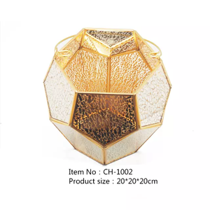New Style Home Decor <b>square</b> <b>Glass</b> and Gold Lantern Candle Holder - Product Image 4