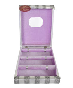 ANTIQUE FLOWER DESIGNED, WOODEN HANDMADE, METAL FINISH, PREMIUM 3-<b>ROLL</b> BANGLE <b>BOX</b> / BRACELET <b>BOX</b> - Product Image 6