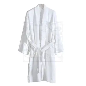 定制酒店棉浴袍100% 土耳其棉白色五星级酒店标准衣领天鹅绒浴袍羊毛浴袍