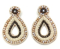 Pendientes de Perlas Tejidas a Mano de Alta Calidad, Clásicos, Chapados en Oro, Multicolores, Personalizados, para Regalo de Aniversario de Bodas