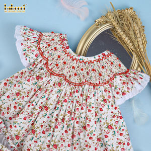 Ensembles de Vêtements pour Filles Luxueux à Smocks Floraux Géométriques ODM Vêtements Bébé Smockés en Gros Style Dubaï - BB2529 - Product Image 6