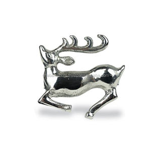 Anneau de serviette de noël en forme de renne, anneau de serviette en métal argenté en forme de cerf, porte-serviette en forme d'animal bon marché pour noël - Product Image 1
