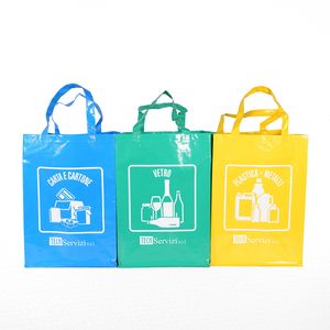 Sac de Shopping écologique, 20 pièces, sac en plastique PP tissé avec le papier stratifié, réutilisable - Product Image 1
