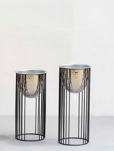 Macetas y jardineras martilladas decorativas de la India gris brillante, decoraciones para jardín interior y exterior, acabado recubierto de polvo - Product Image 2