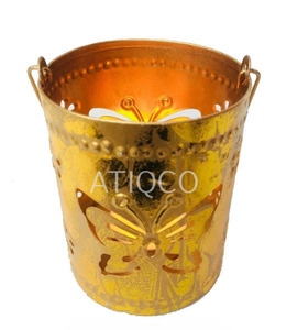 Atiqco Magnifiques bougeoirs en gel doré en forme de nid d'abeille pour bougies chauffe-plat et votives, décorations de table parfumées pour mariages et fêtes, pots à bougies en forme de pilier - Product Image 4
