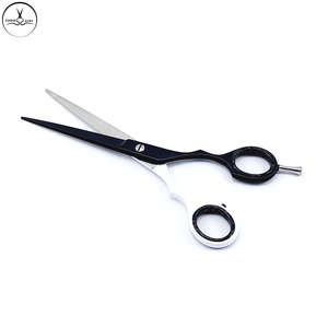 Ciseaux de coiffure professionnels en acier inoxydable réutilisables avec manche noir et blanc pour la coupe de cheveux - Product Image 2