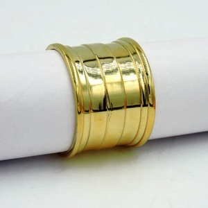 Looped <b>napkin</b> ring holder in round shape <b>silver</b> color brass metal tableware perfect elegant table setting restaurant hotel use - Product Image 3