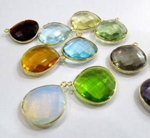 Natural Stylish Lapis Lazuli Cushion Cut Gemstone Double <b>Bail</b> Bezel Set 925 Sterling Silver Gold Plated Connector For Party Wear - Product Image 3