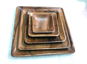 ถาดไม้คุณภาพดีที่สุดสําหรับร้านอาหาร ถาดเสิร์ฟอาหาร ดีไซน์โบราณ สินค้าหัตถกรรมขายร้อน - Product Image 2