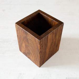 Portalápices de madera Almacenamiento en el hogar Contenedor de bolígrafo Almacenamiento de escritorio Tamaño personalizado Forma cuadrada Portalápices de madera - Product Image 2