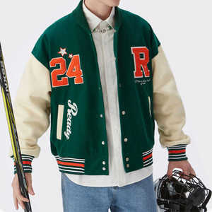 ปรับแต่งดีไซน์ใหม่ เสื้อแจ็คเก็ตวาร์ซิตี้แบบยูนิเซ็กซ์ ผ้าโพลีเอสเตอร์/คอตตอน แขนเสื้อปักลายเบสบอล ตัวอักษรแบบ Letterman เป็นมิตรกับสิ่งแวดล้อม น้ำหนักเบา แบบ 3 มิติ - Product Image 4