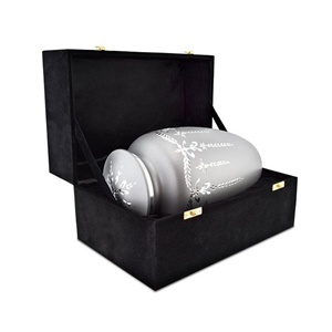Urna de cremación de aluminio y Metal, urna de cenizas de entierro de diseñador de grabado para guardar cenizas humanas de entierro, suministros funerarios calientes en MOQ bajo - Product Image 3