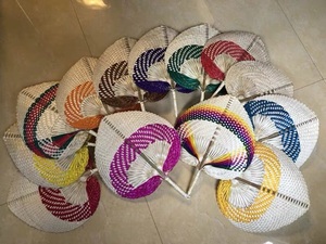 Abanico de bambú plegable para decoración de FESTIVAL, abanico de hoja de palma hecho a mano, cultura vietnamita - Product Image 6