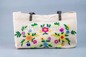 Bolsa Bordada con Flores Indias Personalizada en Oferta, Bolsos de Mano de Playa para Mujer con Dos Asas - Product Image 3