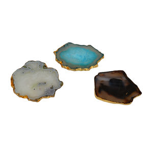 Decorative <b>Agate</b> <b>Coaster</b> Plated Finishing Best for Tabletop Decorative Design <b>Coaster</b> With Multicolored Design <b>Coaster</b> Combo - Product Image 4