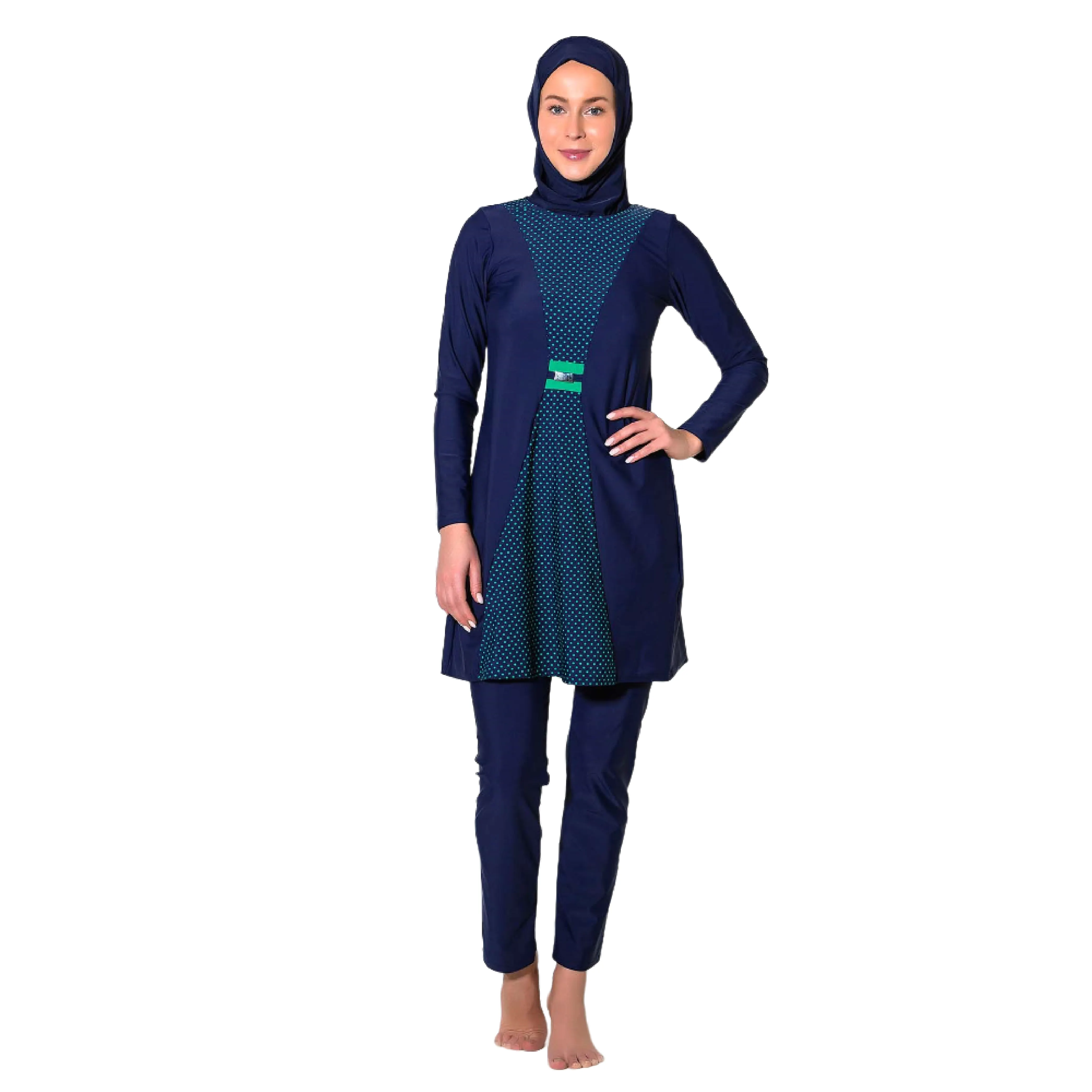 Melhor Qualidade C & City 7287-2 Produto-Hijab Hijab Verde Maiô Atacado Maiô % 100 Microfibra Futter % 100 Baoumwolle