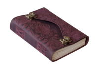 Carnet en cuir gaufré rose à couverture rigide avec fermoir métallique, couleur rouge, carnet de croquis, journal, cadeau