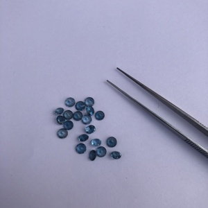 La topaze bleue naturelle de Londres de 4mm a facetté les pierres gemmes en vrac rondes pierres semi-précieuses en gros pour la fabrication de bijoux fournisseur en ligne maintenant - Product Image 1