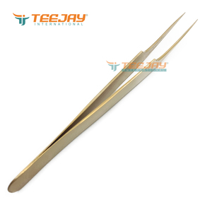 Pince à épiler angulaire TEEJAY Plasma Gold Lady avec pointe fine dentelée en acier inoxydable, prise en main parfaite pour les cils et les sourcils - Product Image 5