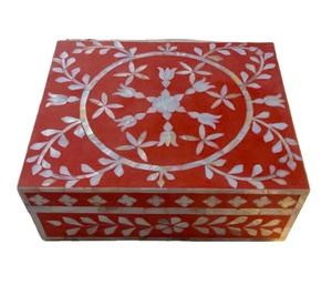 Caja Rectangular con incrustaciones de hueso decorativas hechas a mano ecológicas, caja de regalo de resina con incrustaciones de hueso, almacenamiento de joyería decorativa, caja con incrustaciones de hueso - Product Image 3