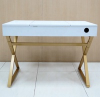 Table de maquillage moderne pliable en bois blanc avec miroir et 3 tiroirs pour chambre à coucher, salon et hôpital
