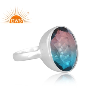 Venta caliente plata esterlina fina Natural Bio Alejandrita doblete cuarzo piedra preciosa anillo apilable joyería para mujer regalo para ella - Product Image 3