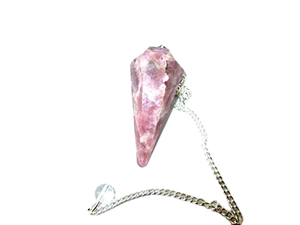 Péndulo de piedra Lapidolite con cristales naturales, Péndulo de cono facetado de piedras preciosas, Péndulo de Chakra para espiga, curación, venta al por mayor - Product Image 2