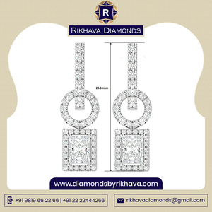 2022 nueva moda hecha a mano pura 14K oro blanco pendientes de diamantes comprar a bajo precio - Product Image 2