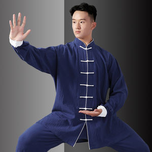 Uniforme de kung-fu de alta calidad para hombres, uniforme de Wing Chun, OEM, tradicional, shaolin, kung-fu, tai chi, venta al por mayor - Product Image 6