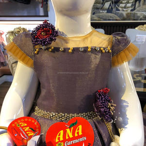 Ensemble de robes en tissu brillant pour petites filles, boîte de tissu plaqué, design brillant, robes de fête, bandeau à cheveux, nouvelle collection - Product Image 2