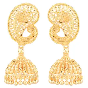 Indian Jewellery Manufacturer Jhumka Earrings Gold Plated Dangle Drop Earrings Set Jewelry For Women Indian Maunfacture Jewelery