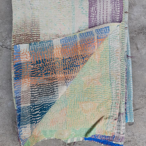 High Quality Cotton Vintage Kantha Throw With Handmade Embroidery & Patch Work Design Dhurries Home Furnishing, Garment Redesign - Product Image 1