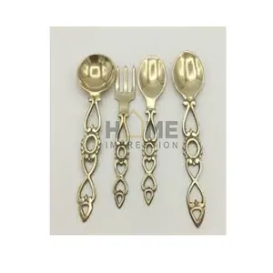 Juego de Cubiertos de Lujo de Metal Anamone, Material de Latón de Alta Calidad, Seguro para Alimentos, Probado, Diseño de Cadena Metálica, Suministros de Cubertería de Lujo - Product Image 1