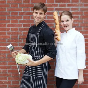 Unisex Zwart Wit Lange Mouwen Chef Uniform Restaurant Hotel Keuken Jassen Jassen Chef Kleding